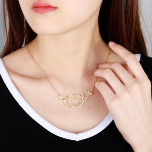 Personalized Heart Stethoscope Necklace