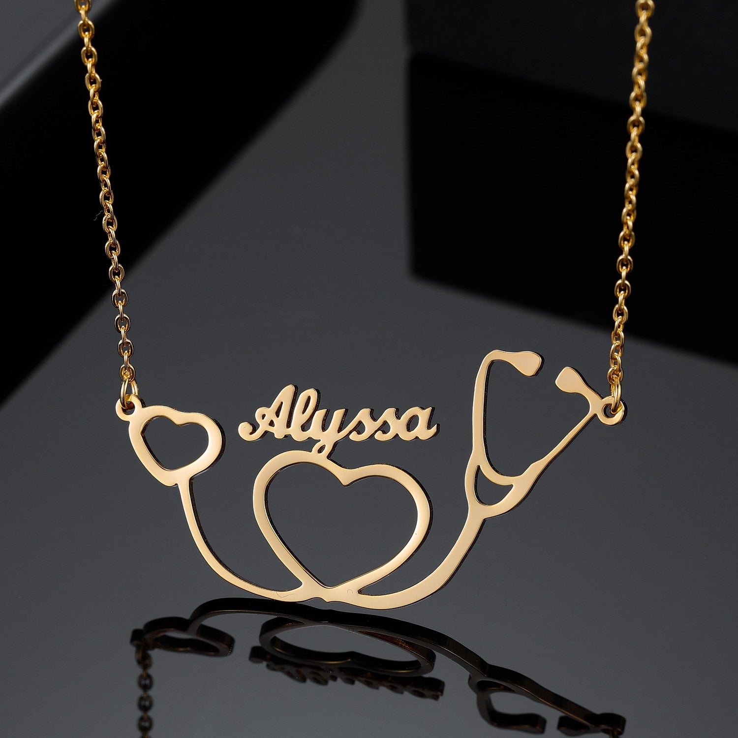 Personalized Heart Stethoscope Necklace
