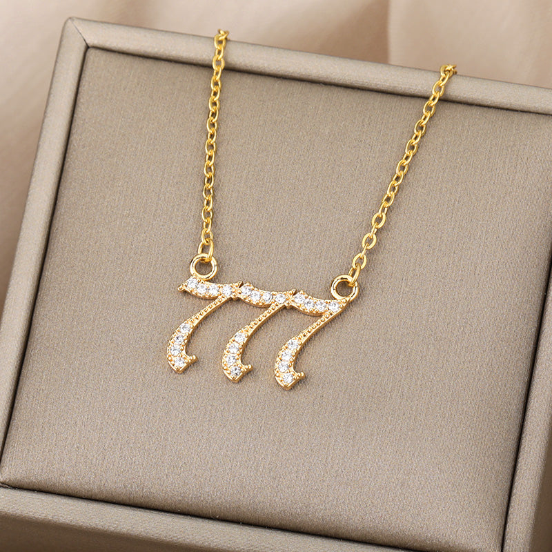 Iced Angel Number Necklace