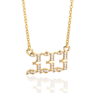 Iced Angel Number Necklace