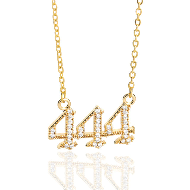 Iced Angel Number Necklace