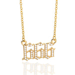 Iced Angel Number Necklace