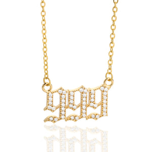 Iced Angel Number Necklace