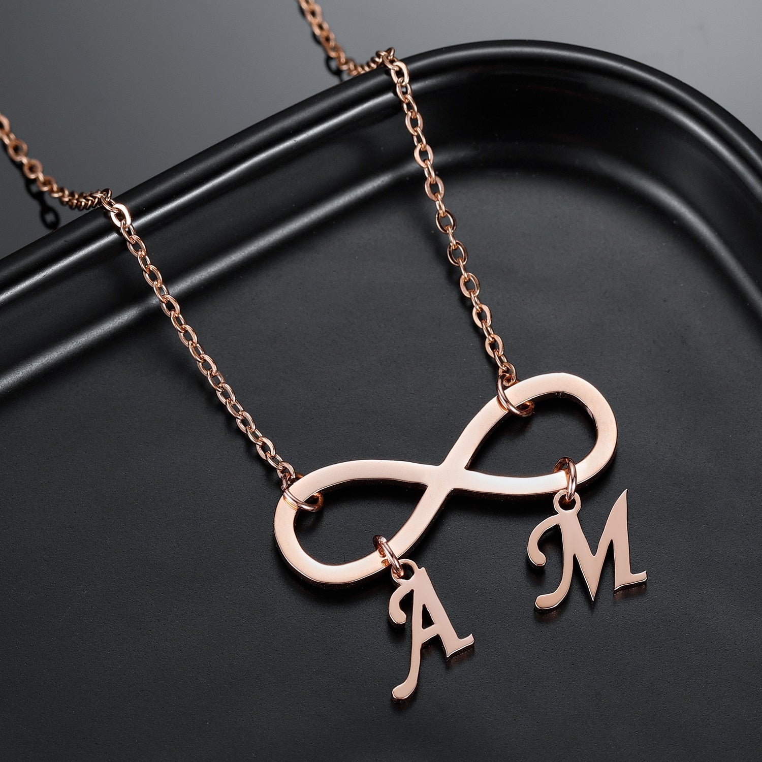 Personalized Initial Infinity Necklace