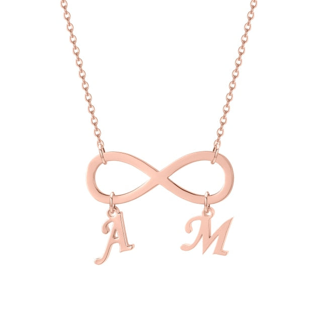 Personalized Initial Infinity Necklace