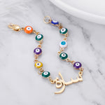 Personalized Evil Eye Chain Arabic Bracelet