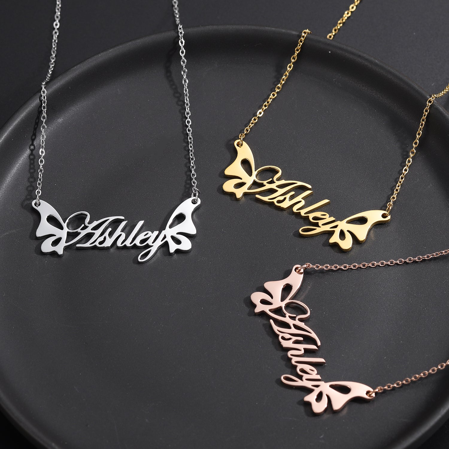 Personalized Butterfly Classic Name Necklace