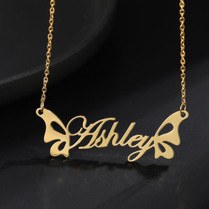 Personalized Butterfly Classic Name Necklace