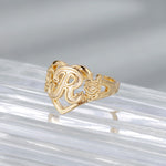 Initial Heart Ring