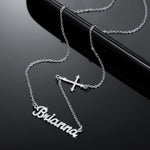 Personalized Cross Iced Out Necklace