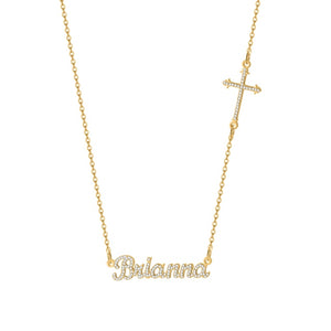 Personalized Cross Iced Out Necklace