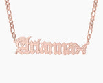 Personalized Butterfly Old English Necklace