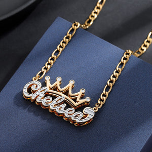 Peronsalized Tone Crown Necklace