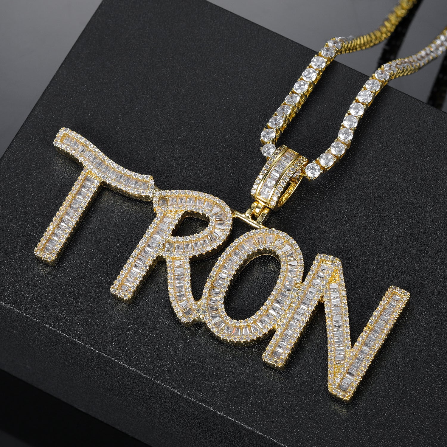 Peresonalized Baguette Letters Necklace