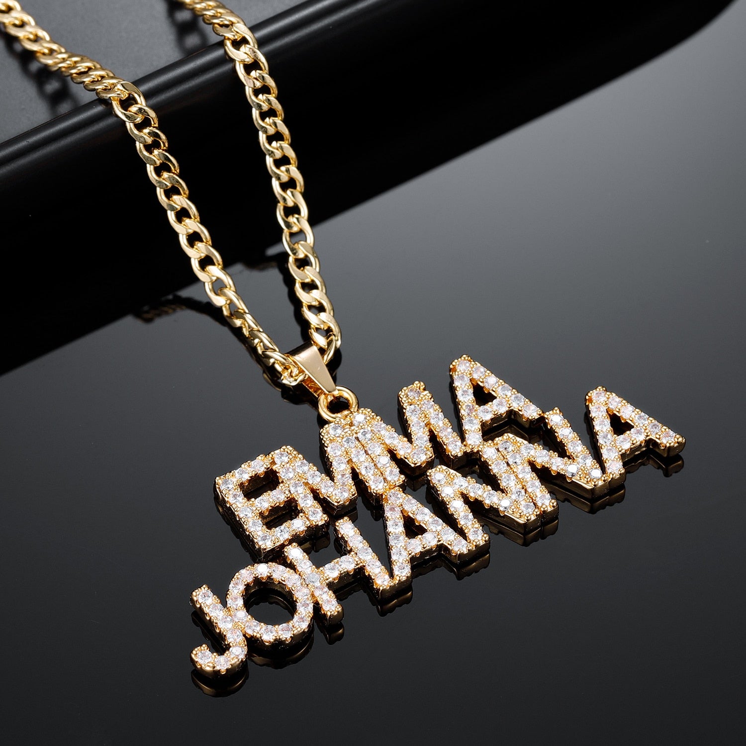 Personalized Iced Double Name Necklace