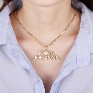 Personalized Iced Double Name Necklace