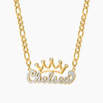 Peronsalized Tone Crown Necklace