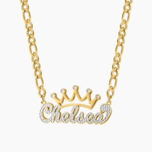 Peronsalized Tone Crown Necklace