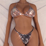 Mesh Lingerie Rhinestone Set