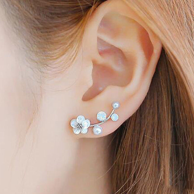 Cute Cherry Blossoms Flower Stud Earrings - Limitless Jewellery