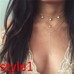 Multilayer Crystal Moon Necklaces - Limitless Jewellery