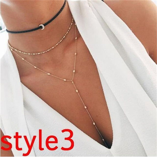 Multilayer Crystal Moon Necklaces - Limitless Jewellery