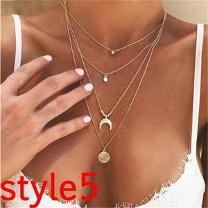 Multilayer Crystal Moon Necklaces - Limitless Jewellery