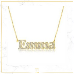 Personalized Iced Out Block Necklace - Limitless Jewellery